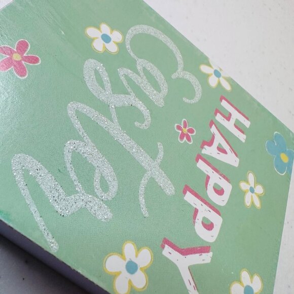 HAPPY EASTER Easter chunky block sign decoration Easter decoration glitter - Picture 9 of 13